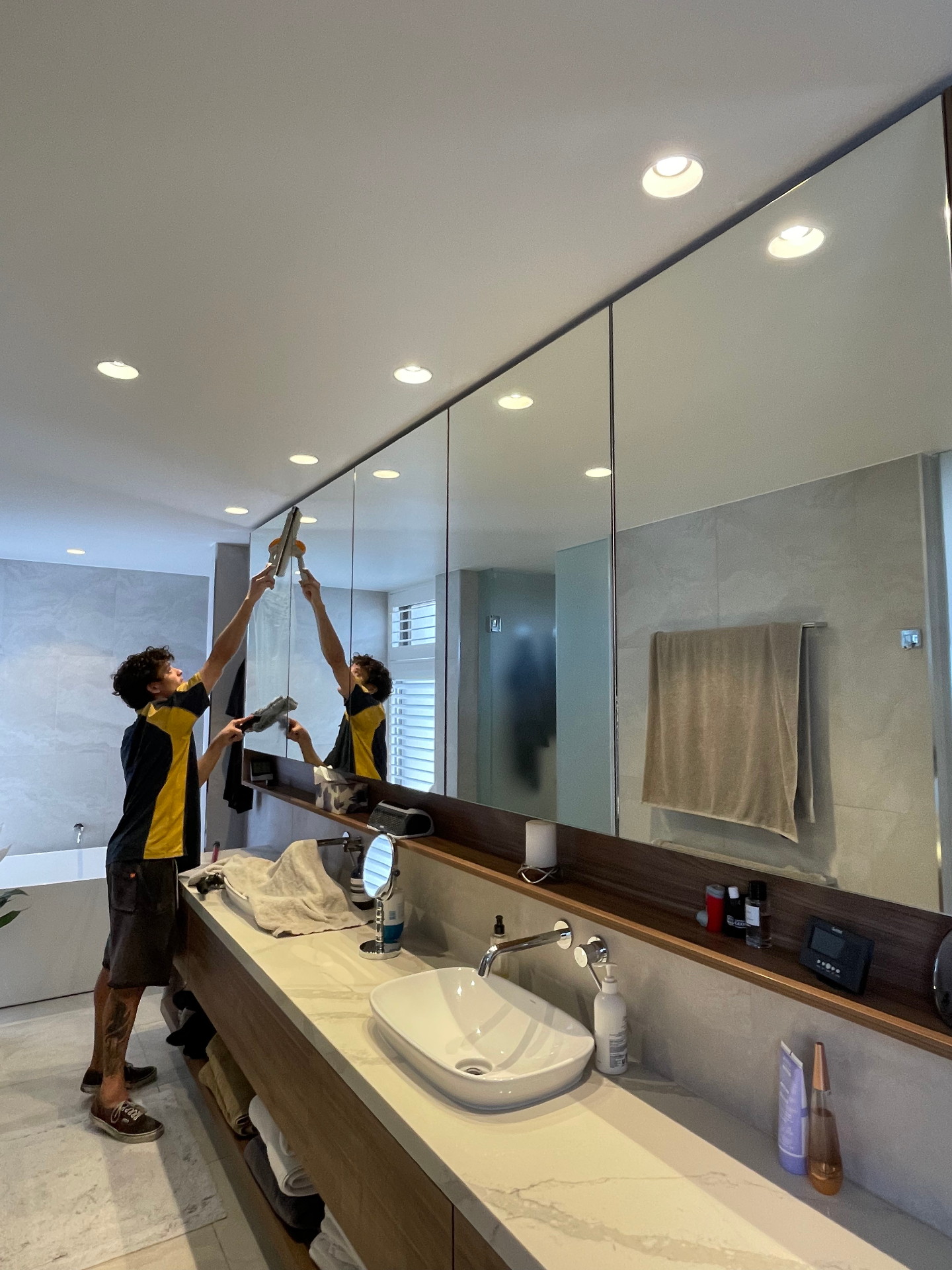 Detailed interior glass and mirror work